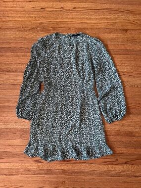 Lulu's Floral Puff-Sleeve Midi Dress